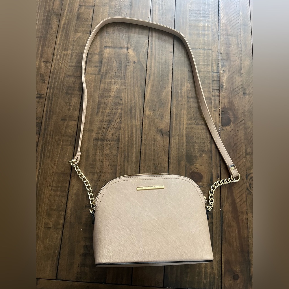 Steve Madden Cream Clutch with Gold Accent
